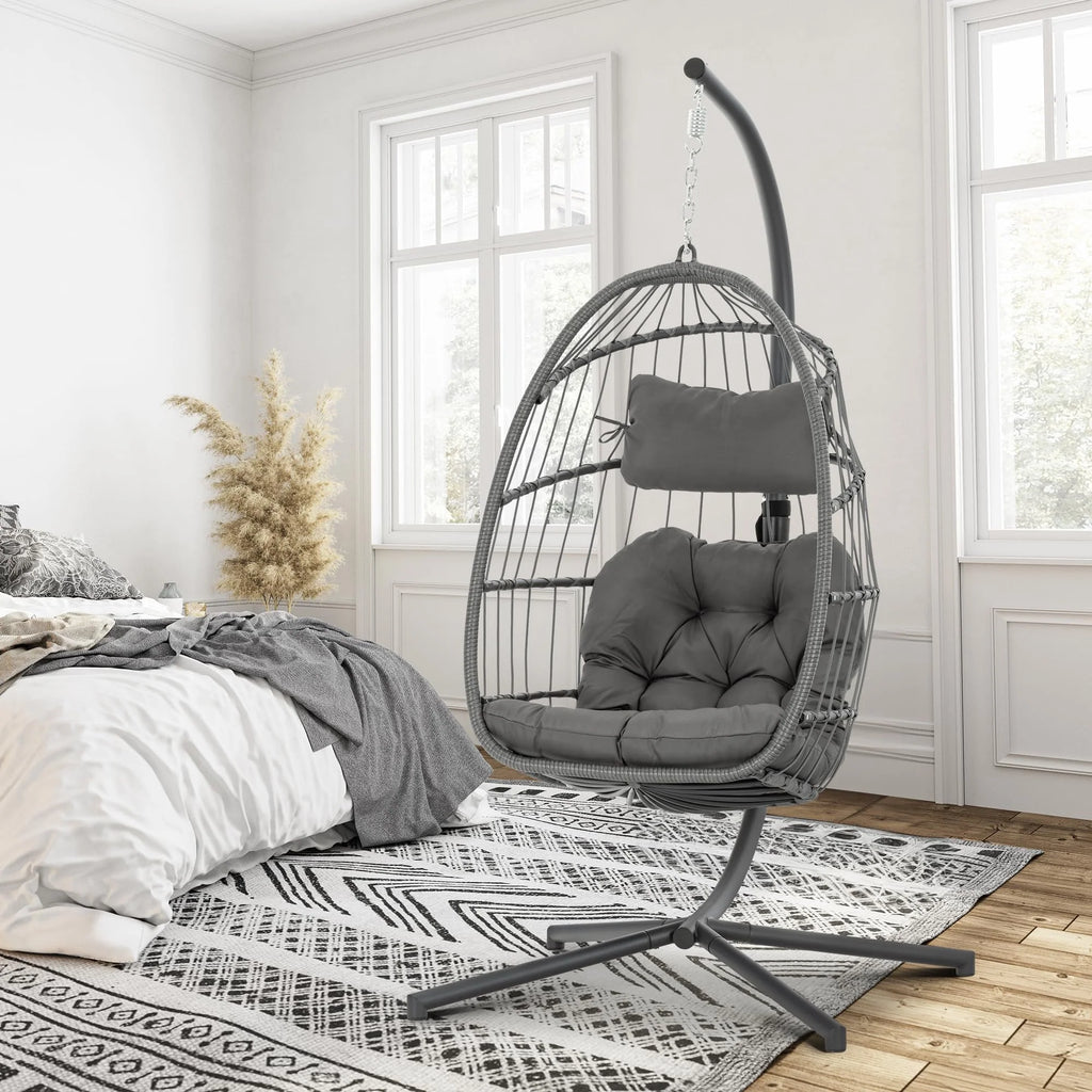 Hanging Egg Chair with Stand and Cushion K23529