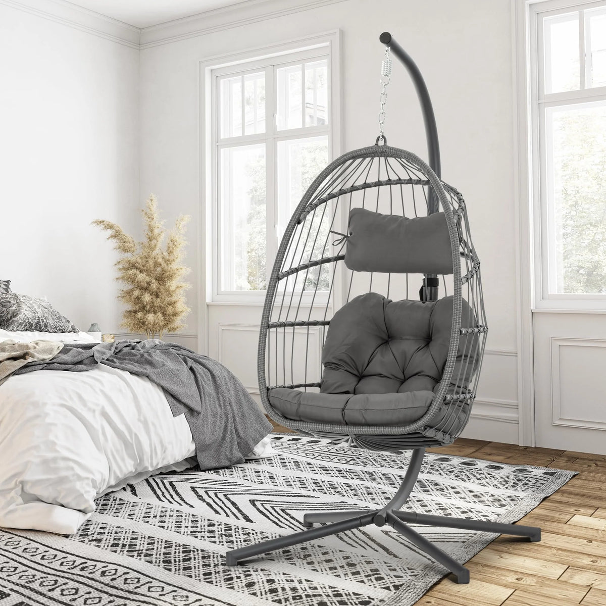 Hanging Egg Chair with Stand and Cushion K23529