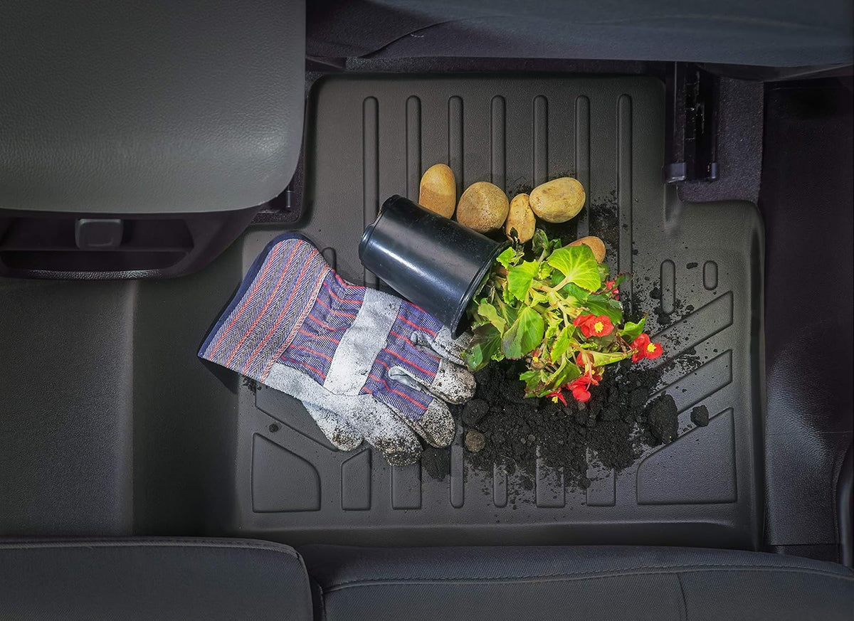 Black Custom Cargo Trunk Liner Floor Mat for GMC Acadia 5 Passenger Models A6606