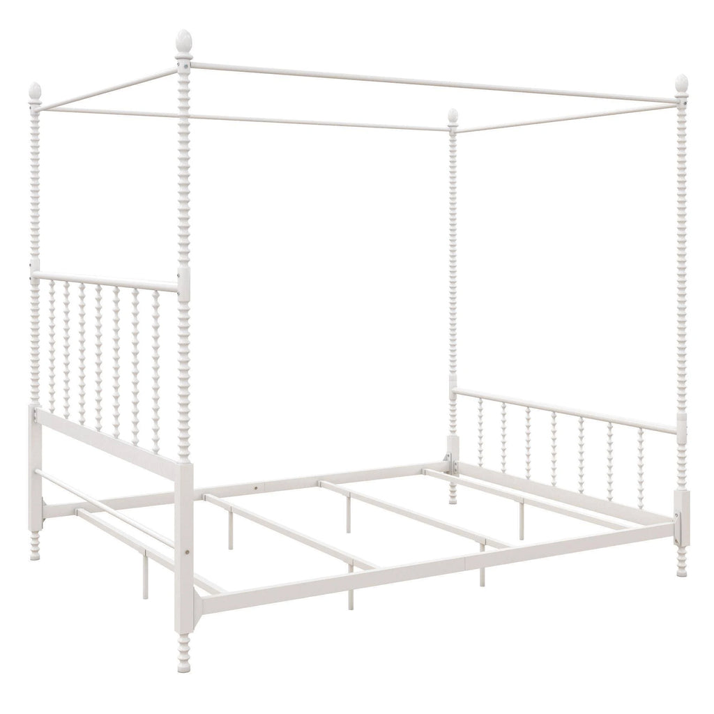 White Metal Canopy Bed X7627