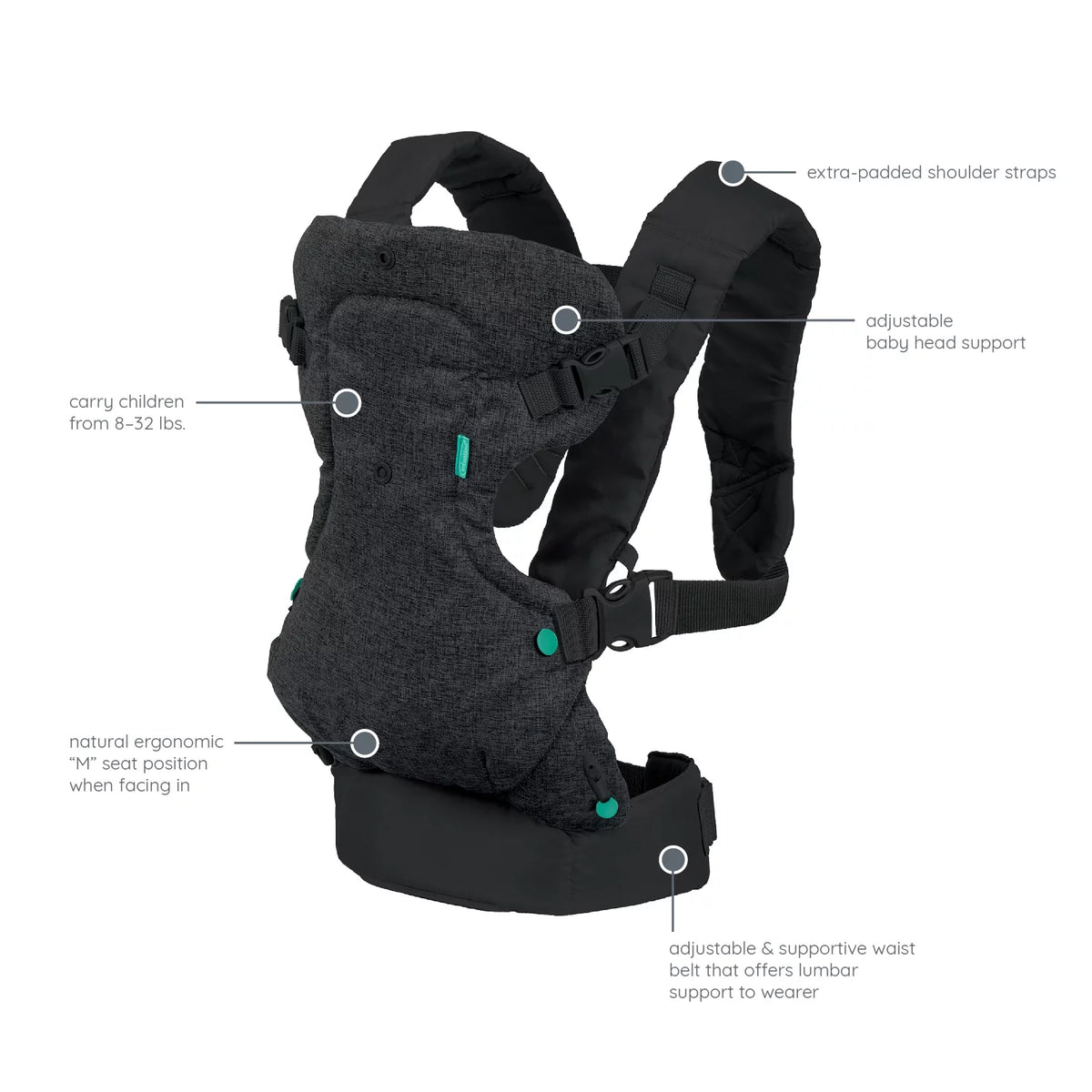 Convertible Baby Carrier 4-Position 8-32lbs Sandy Tan W11142