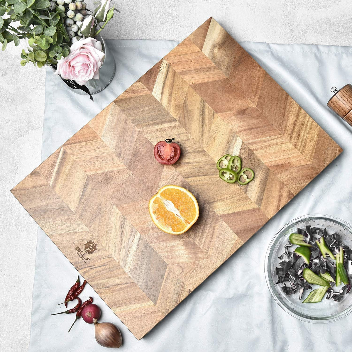 14x9 inch Acacia Wood Cutting Board, Pack of 2 J275345