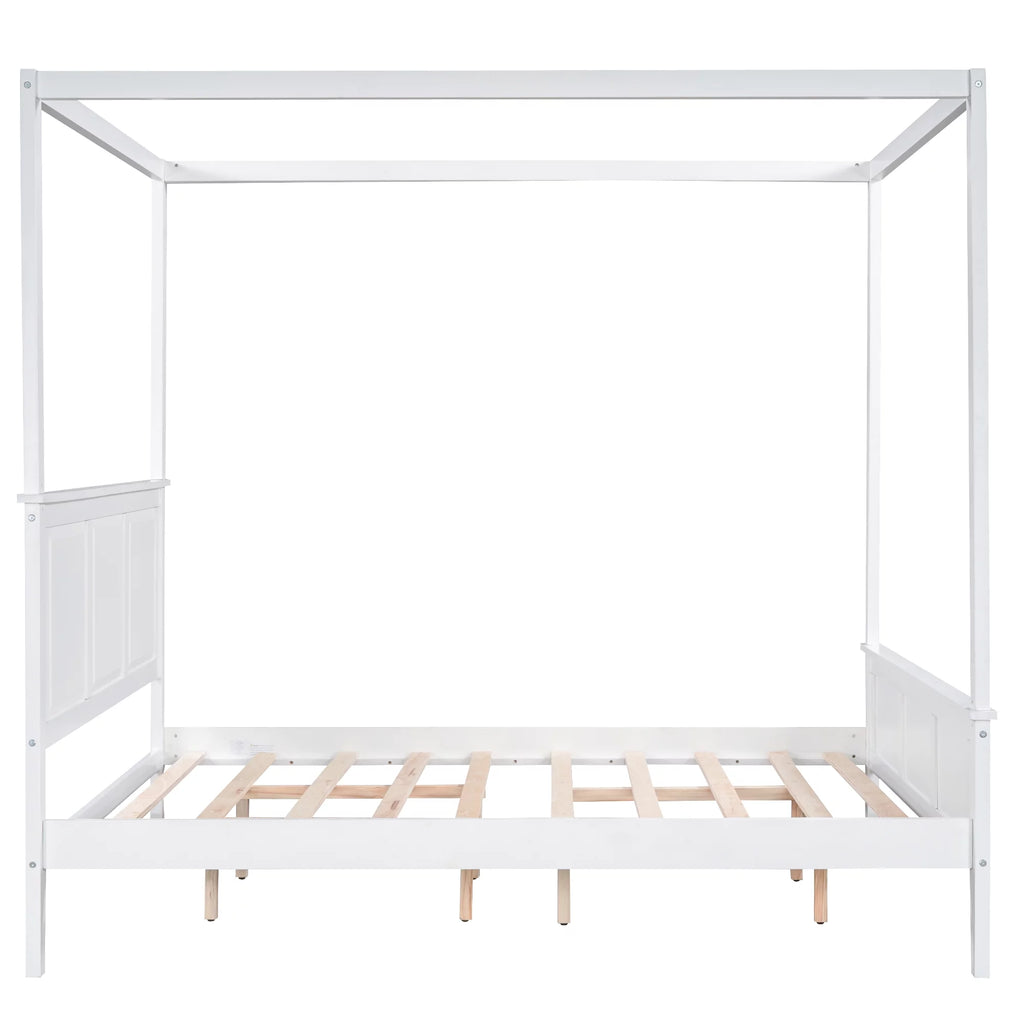Queen Size Canopy Bed with Headboard and Footboard G393269