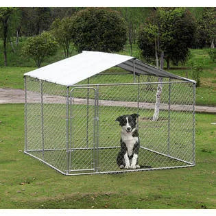 10x10ft Outdoor Dog Kennel Cage Enclosure with Cover N283083