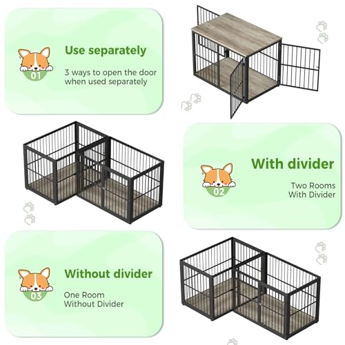 Brown Wooden Dog Crate Furniture TV Stand N74002