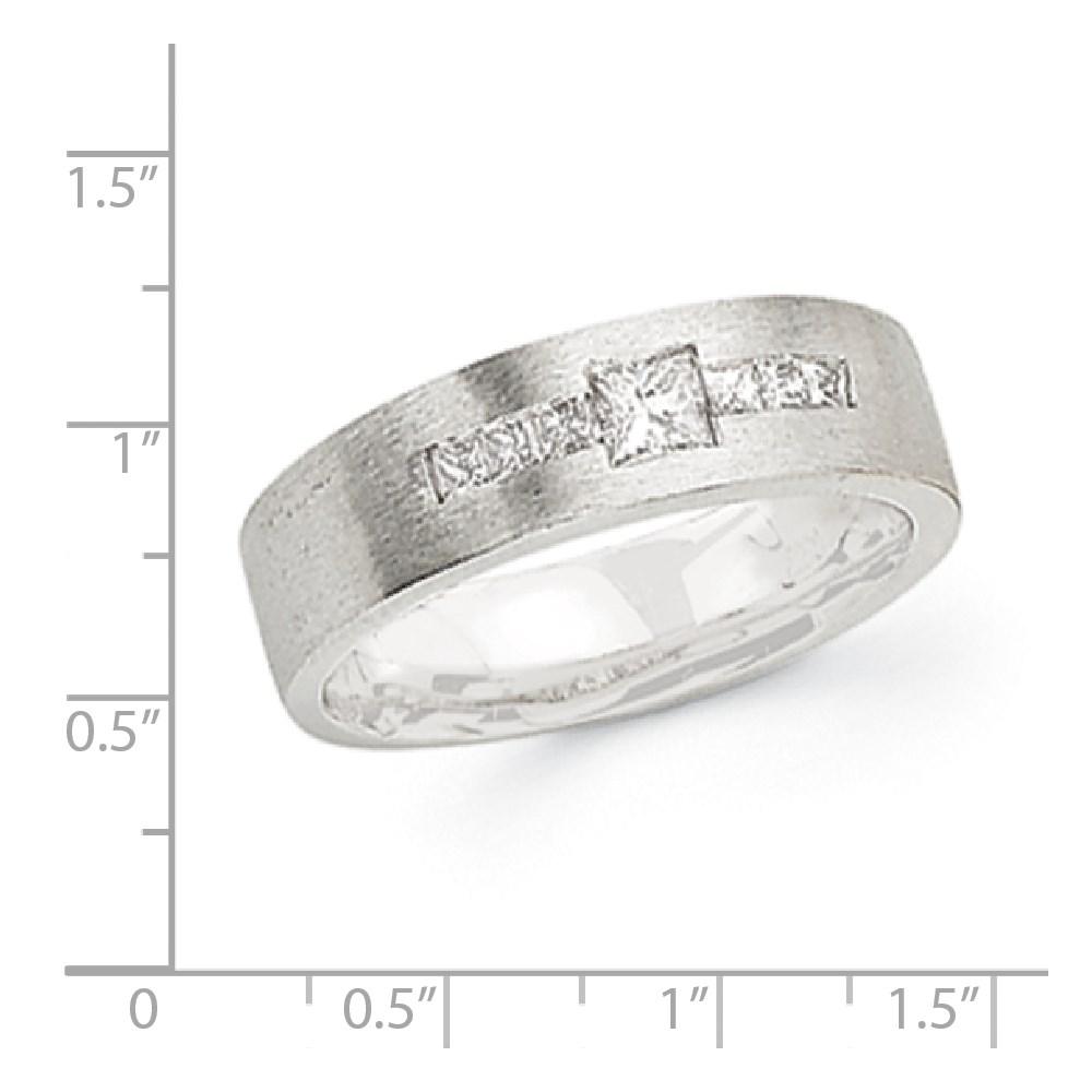14k White Gold Diamond Men's Band U8618