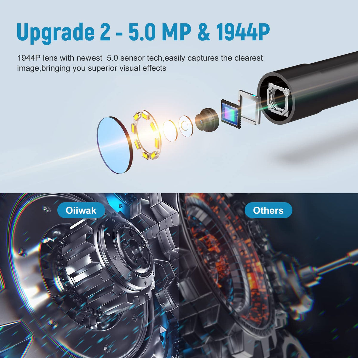 16.5FT 5MP 1944P HD Industrial Endoscope with 4.3'' IPS Screen L78413