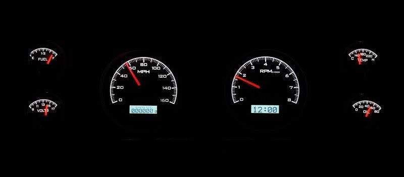 Black White Analog Gauge System K2115