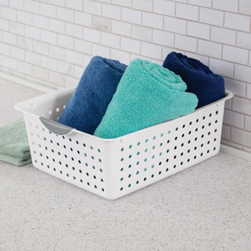 6-Pack White Plastic Storage Basket J156954