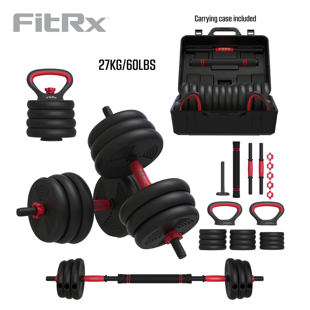 60 lbs. 4-in-1 Adjustable Dumbbell, Barbell, and Kettlebell Weight Set V2063