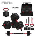 60 lbs. 4-in-1 Adjustable Dumbbell, Barbell, and Kettlebell Weight Set V2063