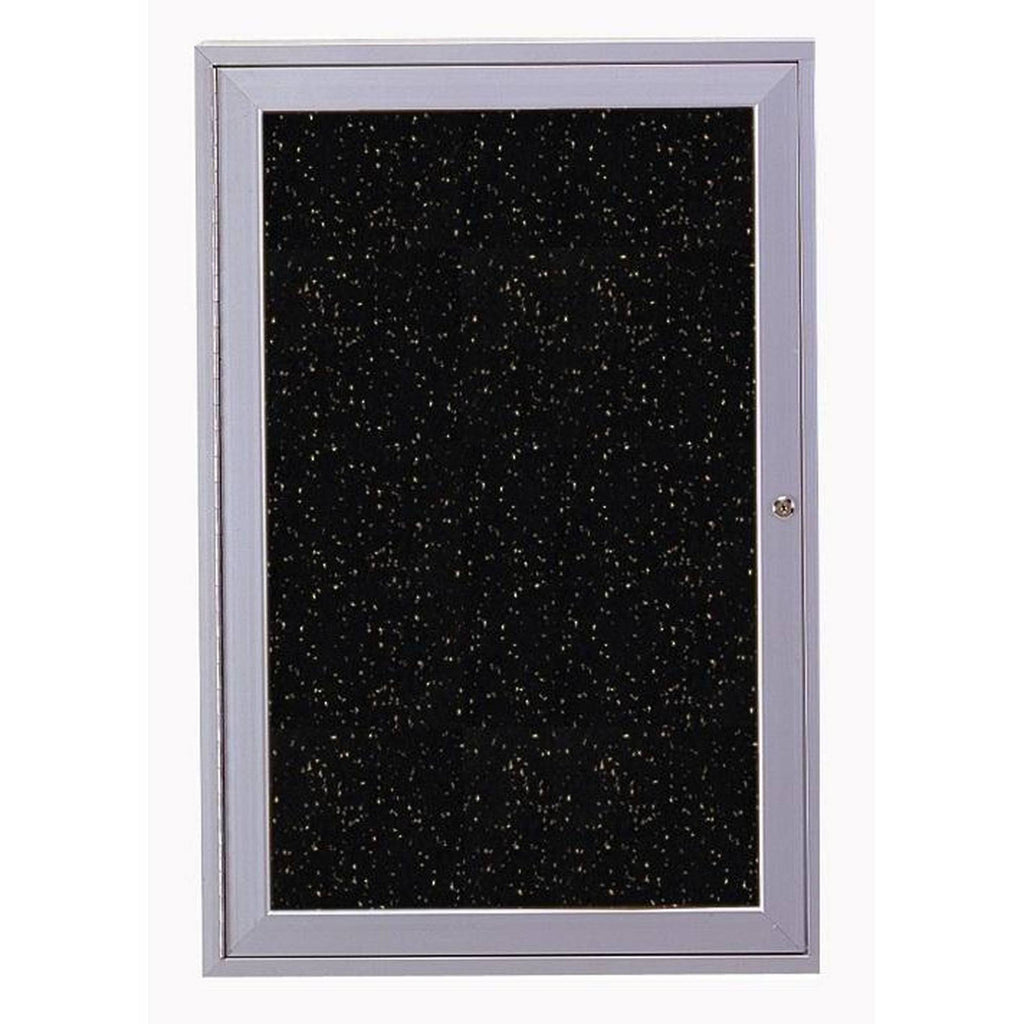 Tan Speckled 1-Door Enclosed Bulletin Board E715173
