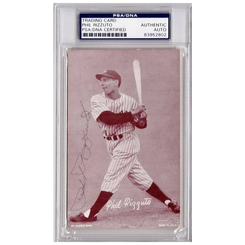 Phil Rizzuto Signed New York Yankees Exhibit Photo Postcard T70021