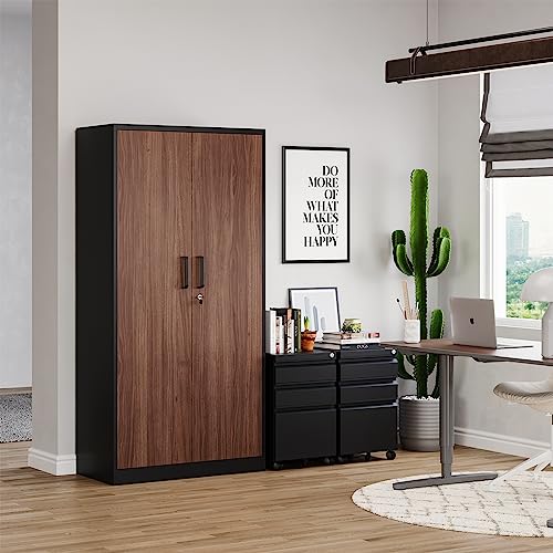 Steel Cabinet Wardrobe with Hanging Rod P49183