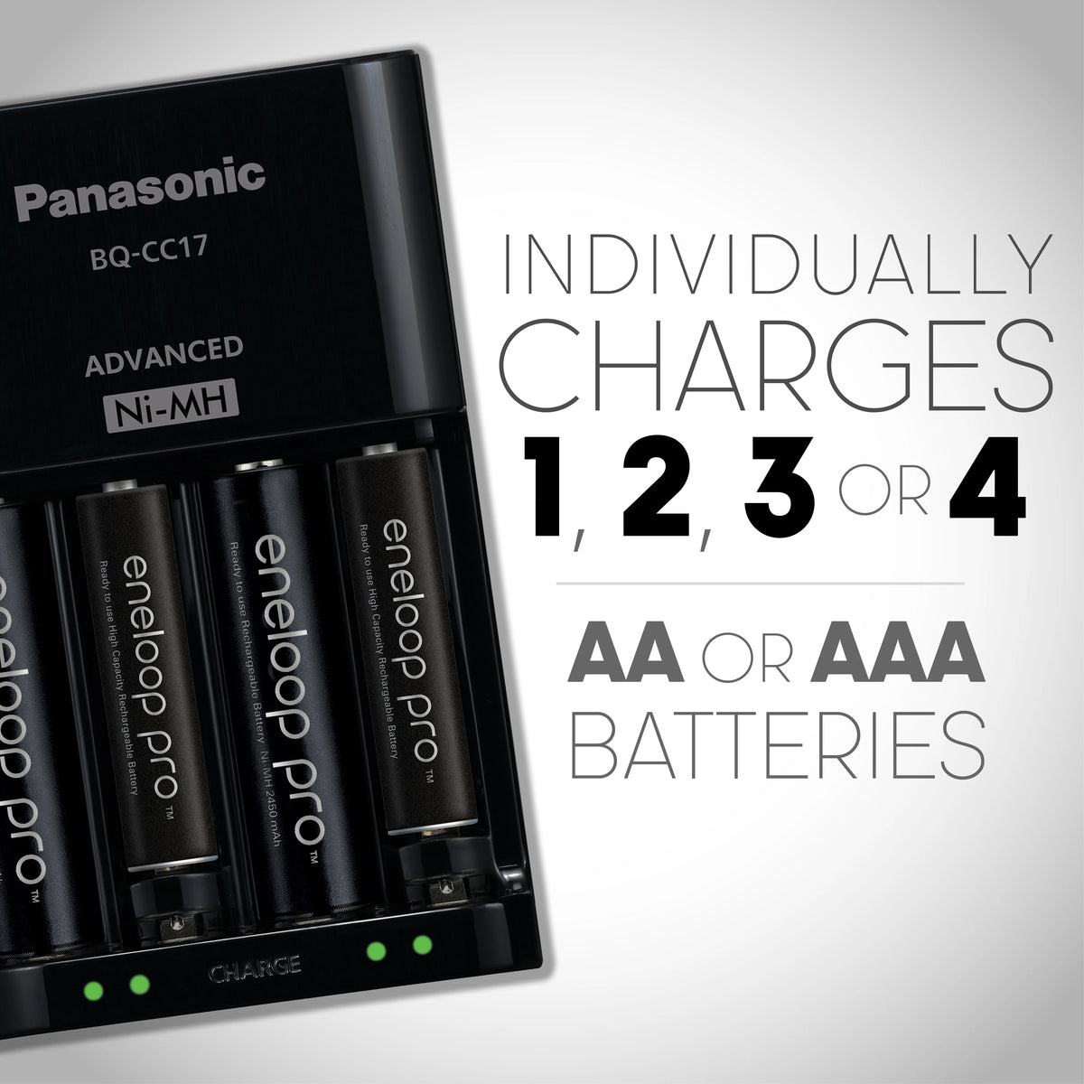 Battery Charger with 4-Pack AA Rechargeable Batteries W2771