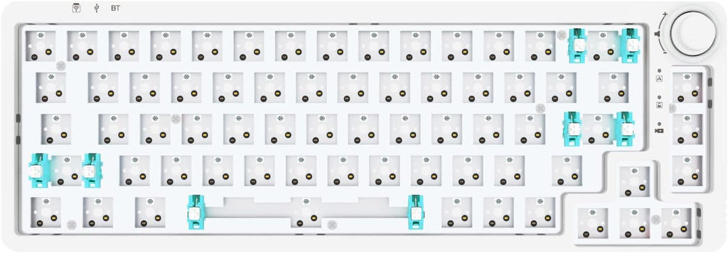 White 67 Keys Hot Swappable Mechanical Keyboard S6136