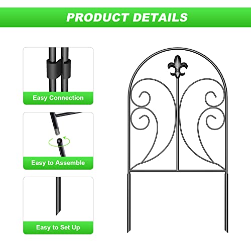 Decorative Garden Fence 10 Pack, 24in x 10ft Rustproof Metal Fencing M867744