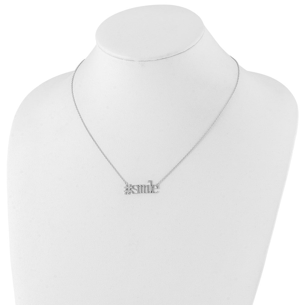 18 inch Sterling Silver Cable Necklace with CZ Pendants X5409