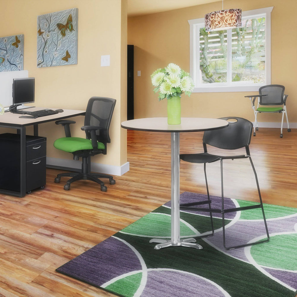 Cherry/Chrome Round X-Base Table S294260