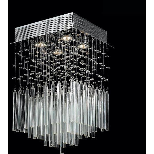 Chrome 4-Light Square Flush Mount P96909