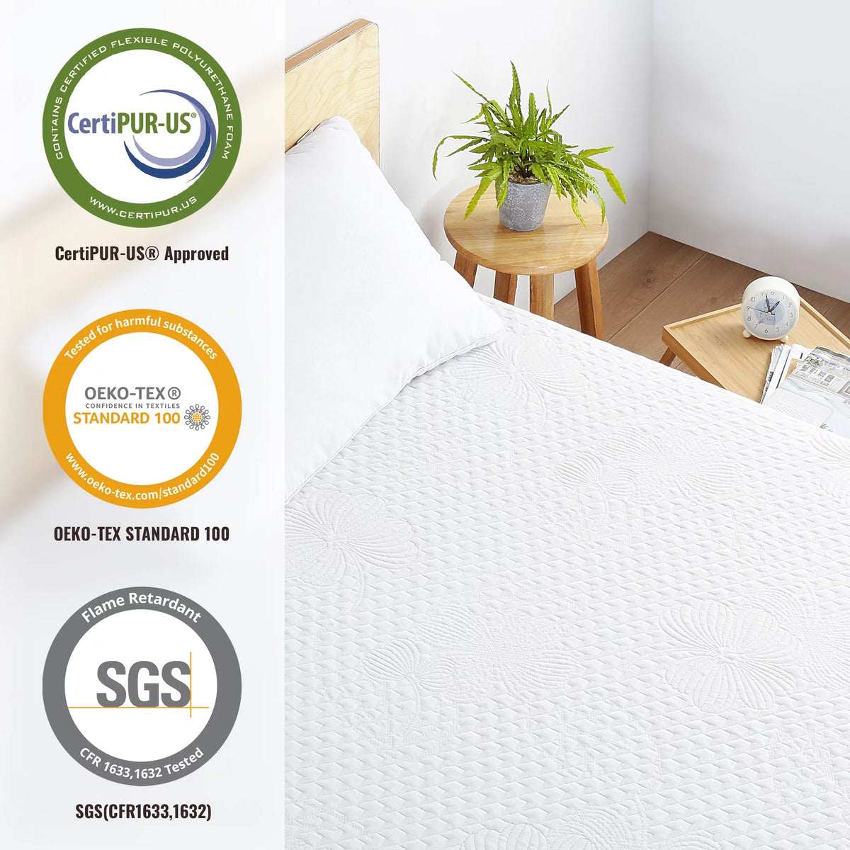 10'' Gel Memory Foam Mattress, Twin, Blue Q718