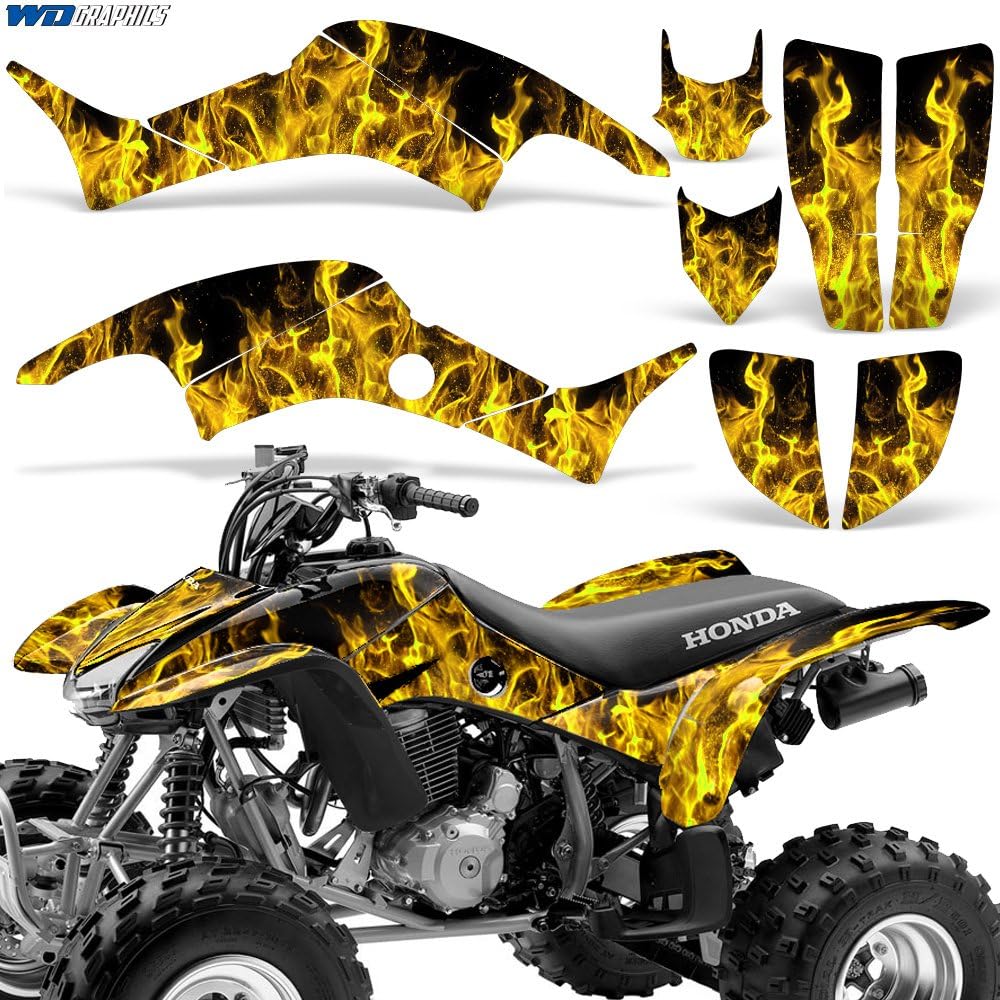 Flames Yellow ATV Graphics Kit Sticker Decal Y99268