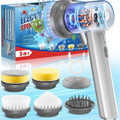Cordless Electric Spin Scrubber with 5 Cleaning Brush Heads F4800