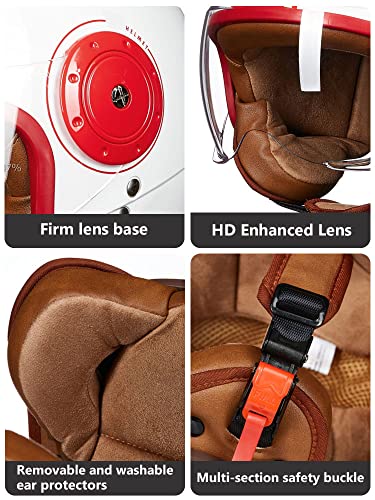 Women's Cat Ear Helmet, Open Face Retro Motorcycle Half Helmets DOT Approved Lightweight Breathable Q568818