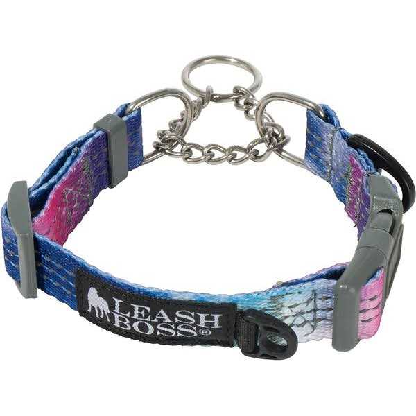 Patterned Reflective Chain Martingale Dog Collar Q224333