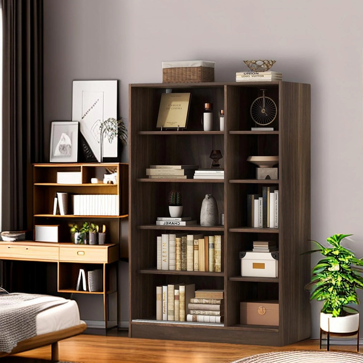 Mid-century 3-Door Wardrobe with Shelves T278