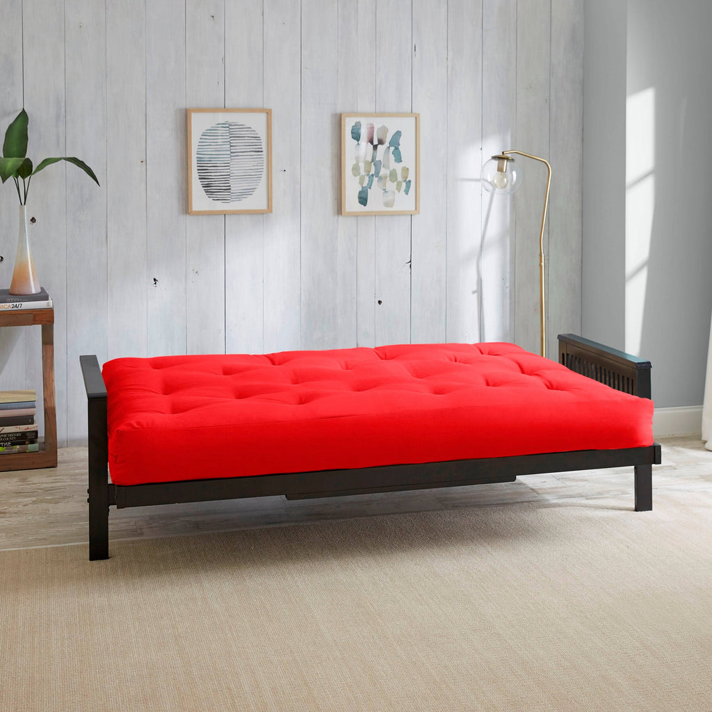 Red Cotton Queen 6-Inch Futon Mattress E274