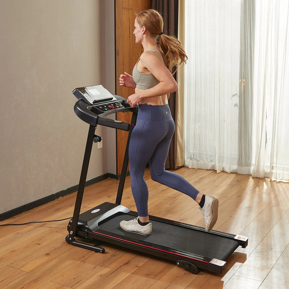 Foldable Treadmill with Incline 220lbs Black E5603