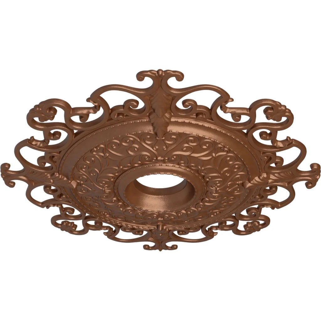 Orleans Ceiling Medallion, Hand-Painted Polished Copper I51388