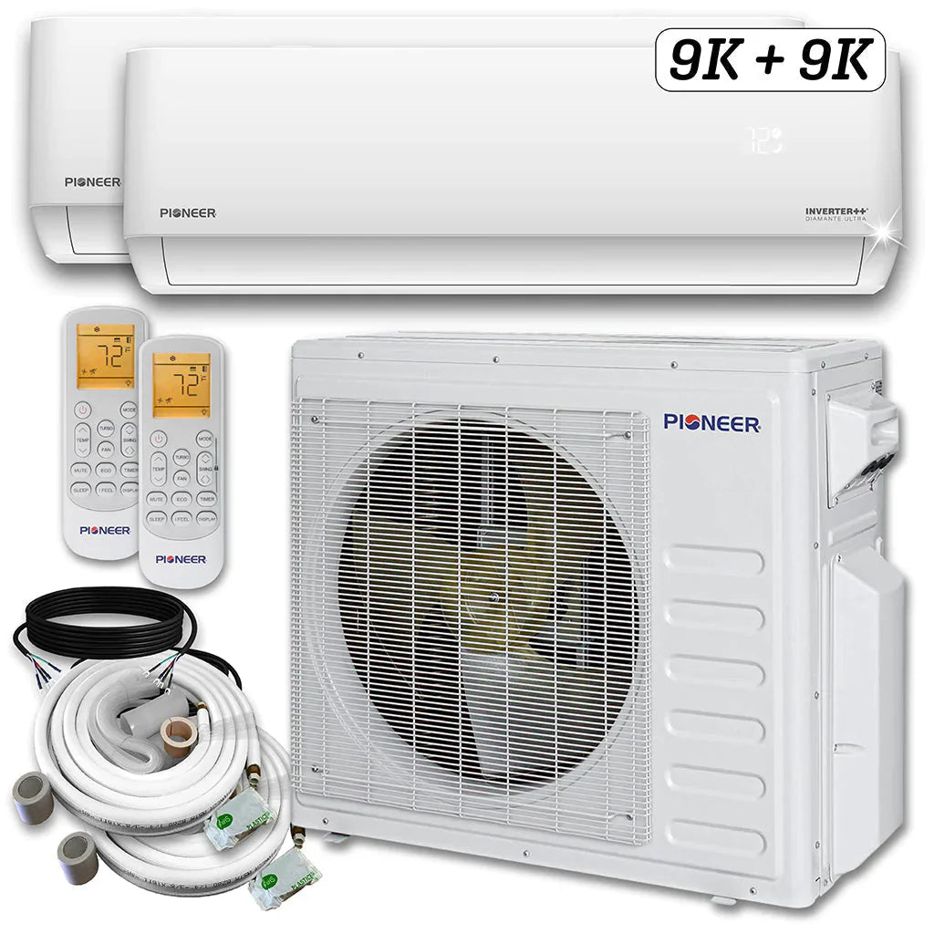 18,000 BTU 2 Zone Ductless Air Conditioner and Heat Pump T2002
