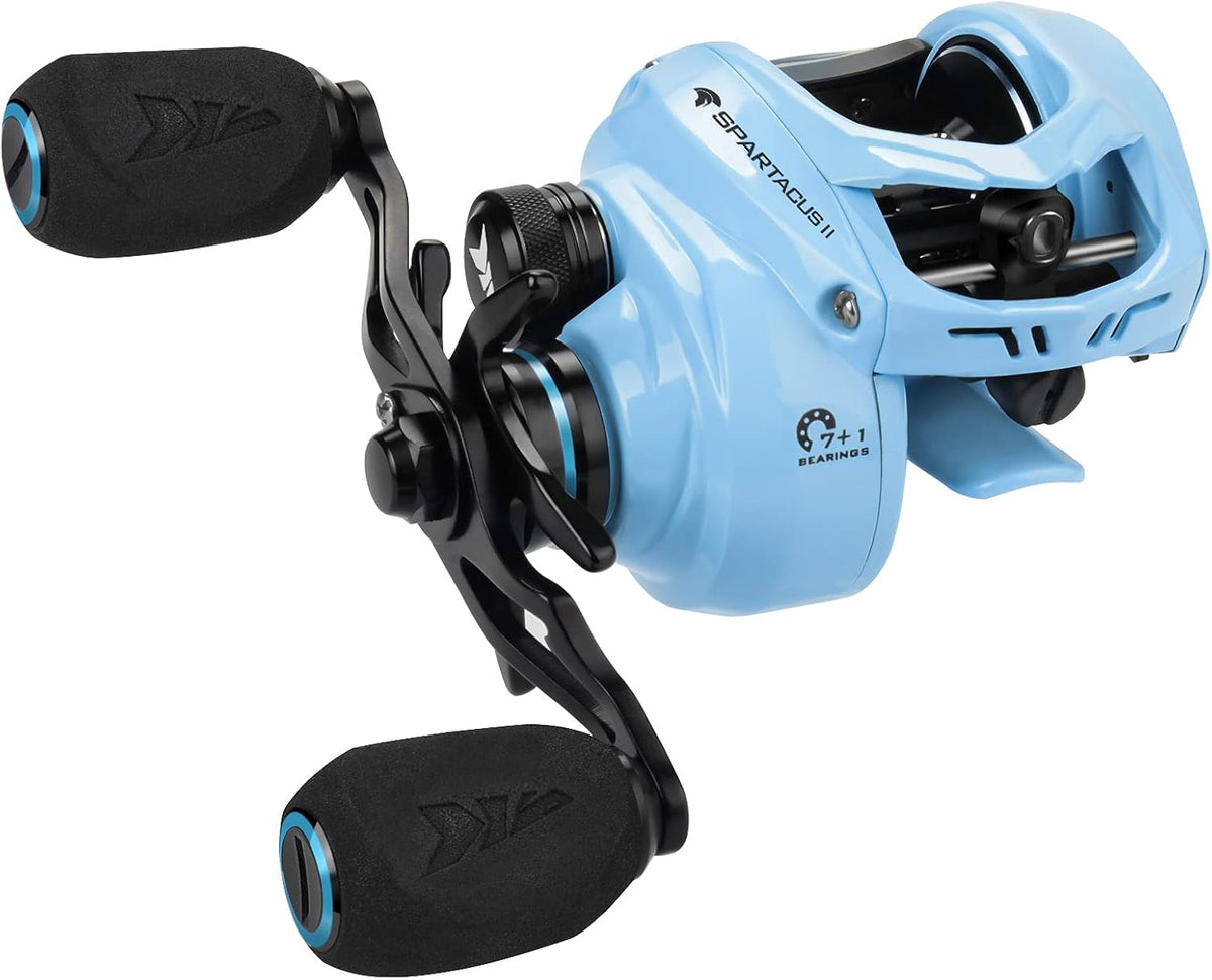 6oz Ultralight Baitcasting Fishing Reel, 17.6 LB Carbon Fiber Drag, 7.2:1 Gear Ratio, Pack of 2 A80306