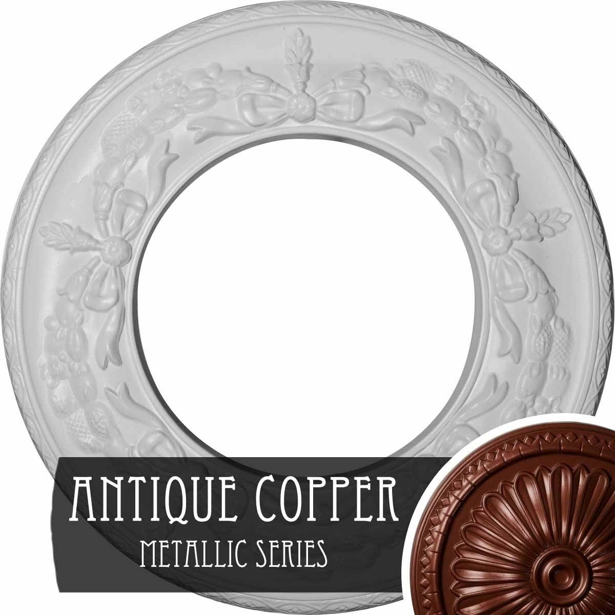 Salem Ceiling Medallion, Hand-Painted Green Gold N96429