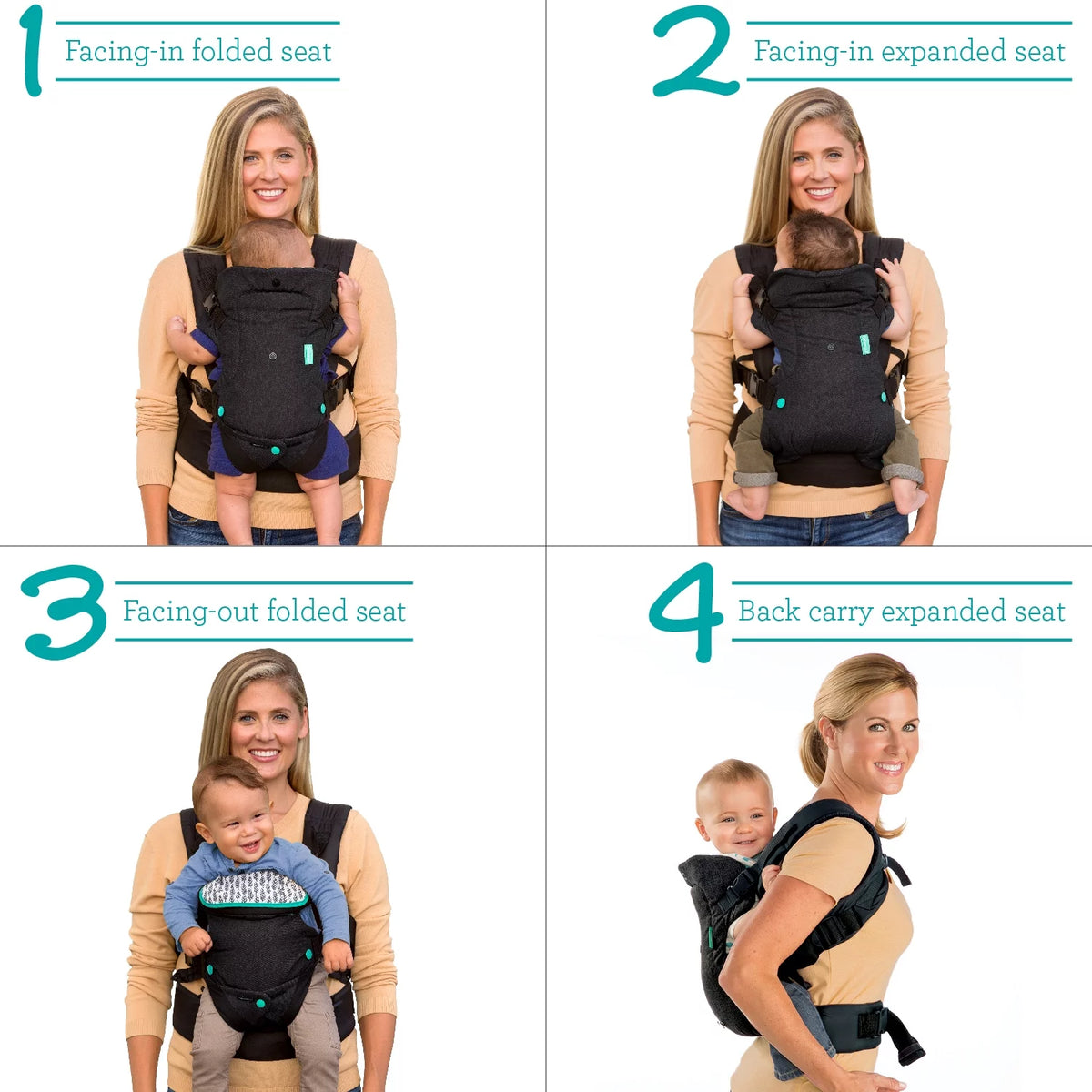 Convertible Baby Carrier 4-Position 8-32lbs Sandy Tan W11142