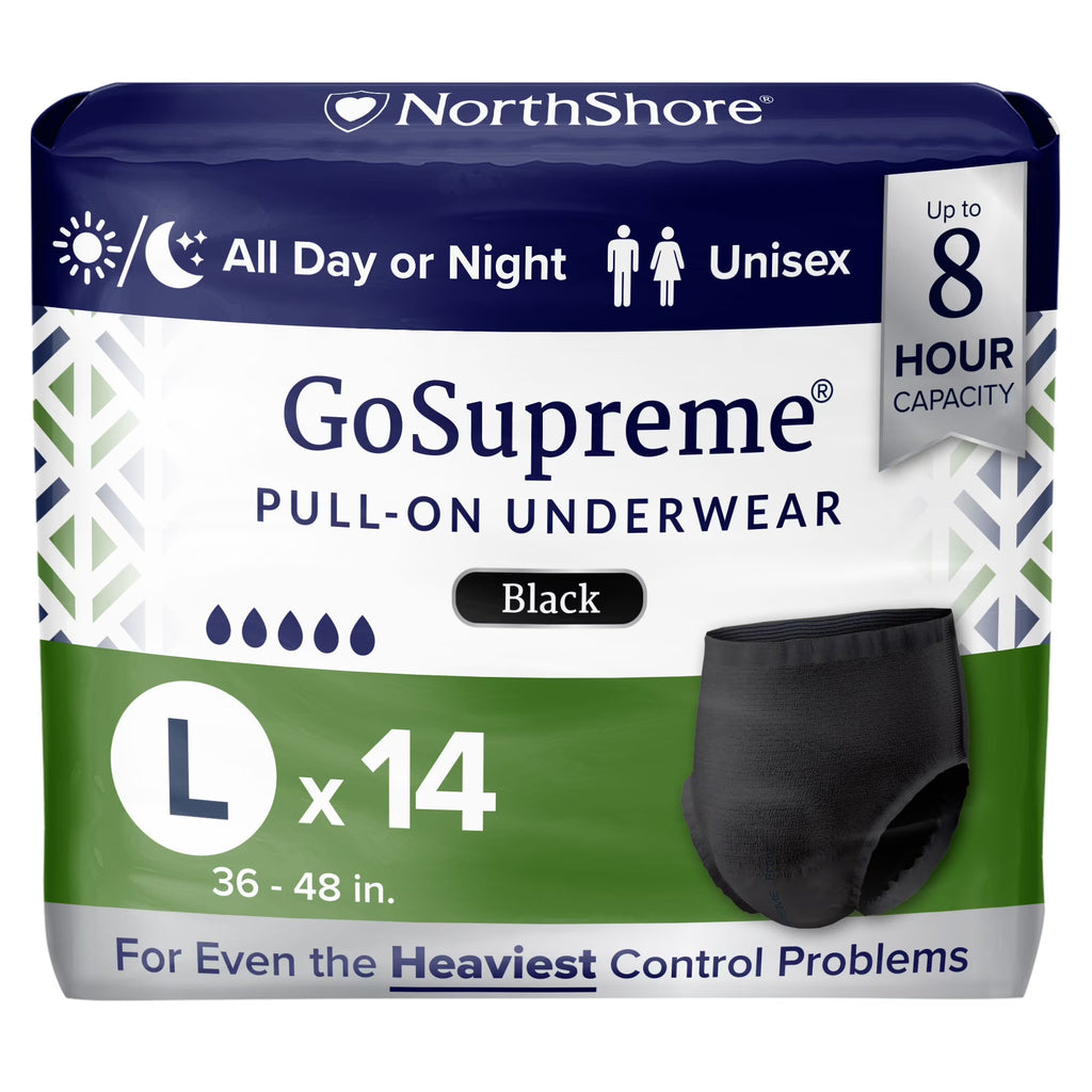 Black Unisex Adult Diapers, 14 Count B591814