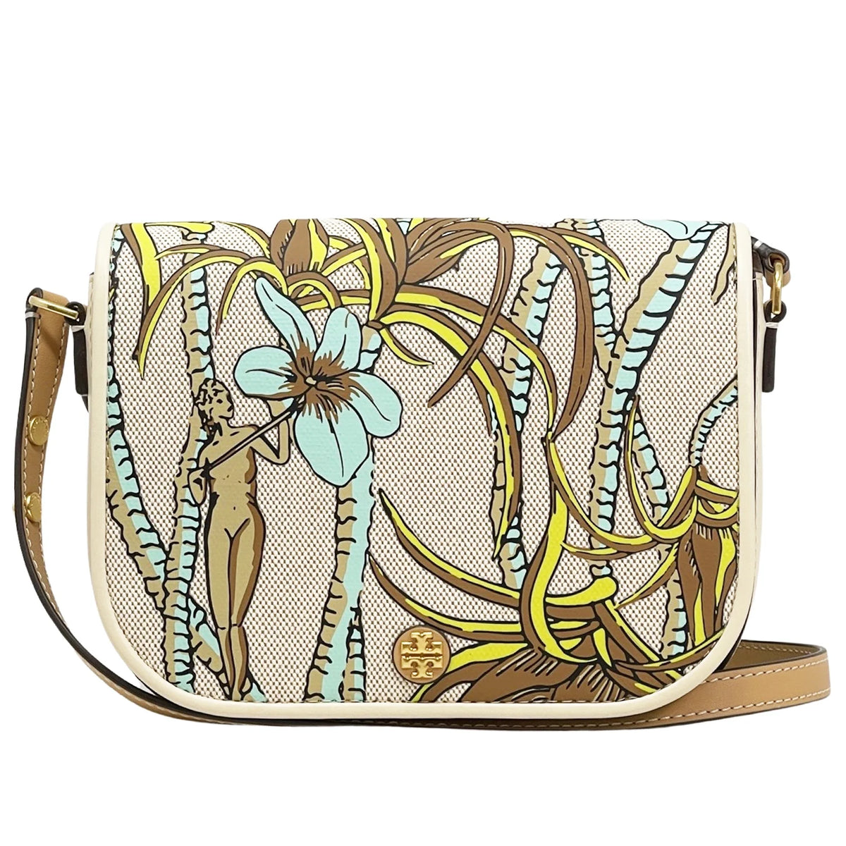 Women's Printed Canvas Convertible Crossbody Bag O502