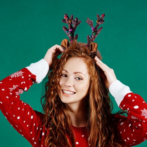 Light-Up LED Reindeer Headband R5737