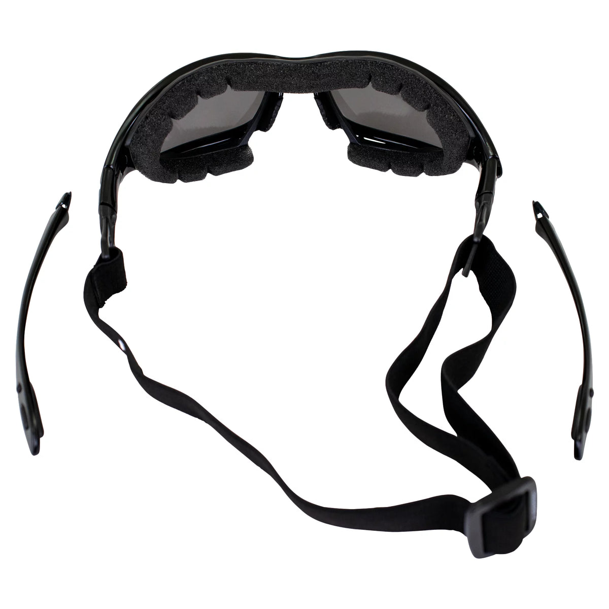 2 Pairs Padded Motorcycle Glasses Convertible to Goggles Shatterproof UV400 Black T15032