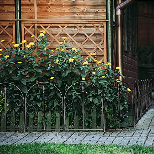 Decorative Garden Fence 10 Pack, 24in x 10ft Rustproof Metal Fencing M867744