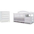 White Baby Crib with Changing Table and Dresser Chest 2 Piece Set L287504