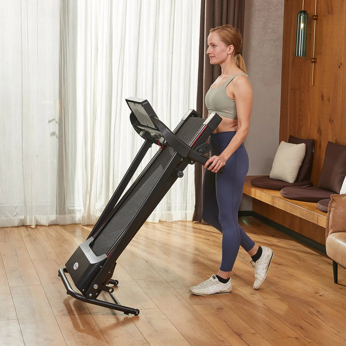 Foldable Treadmill with Incline 220lbs Black E5603
