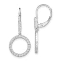 14 Karat White Gold Lab Grown Diamond Circle Dangle Leverback Earrings E2337
