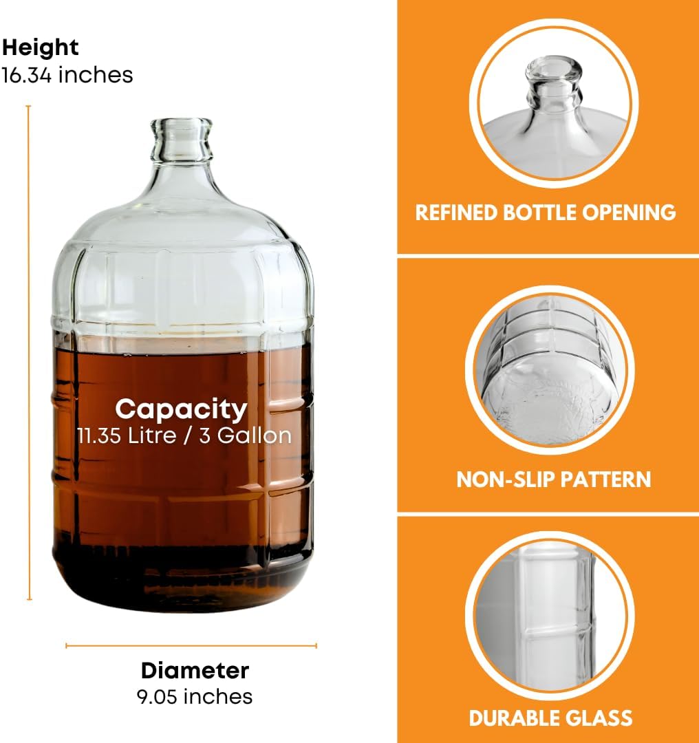 3 Gallon Glass Carboy A2796