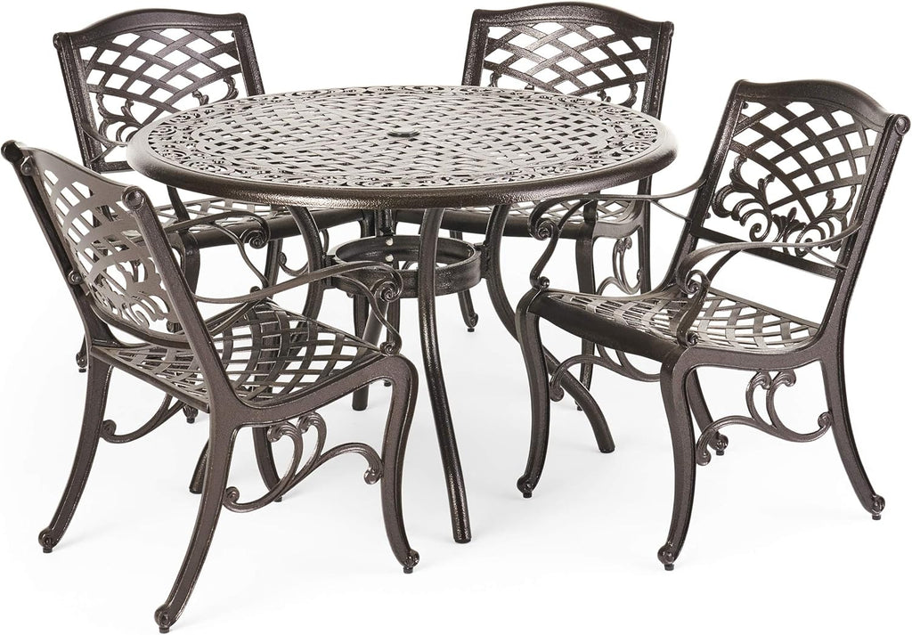 5-Pcs Cast Aluminum Outdoor Dining Set I651626