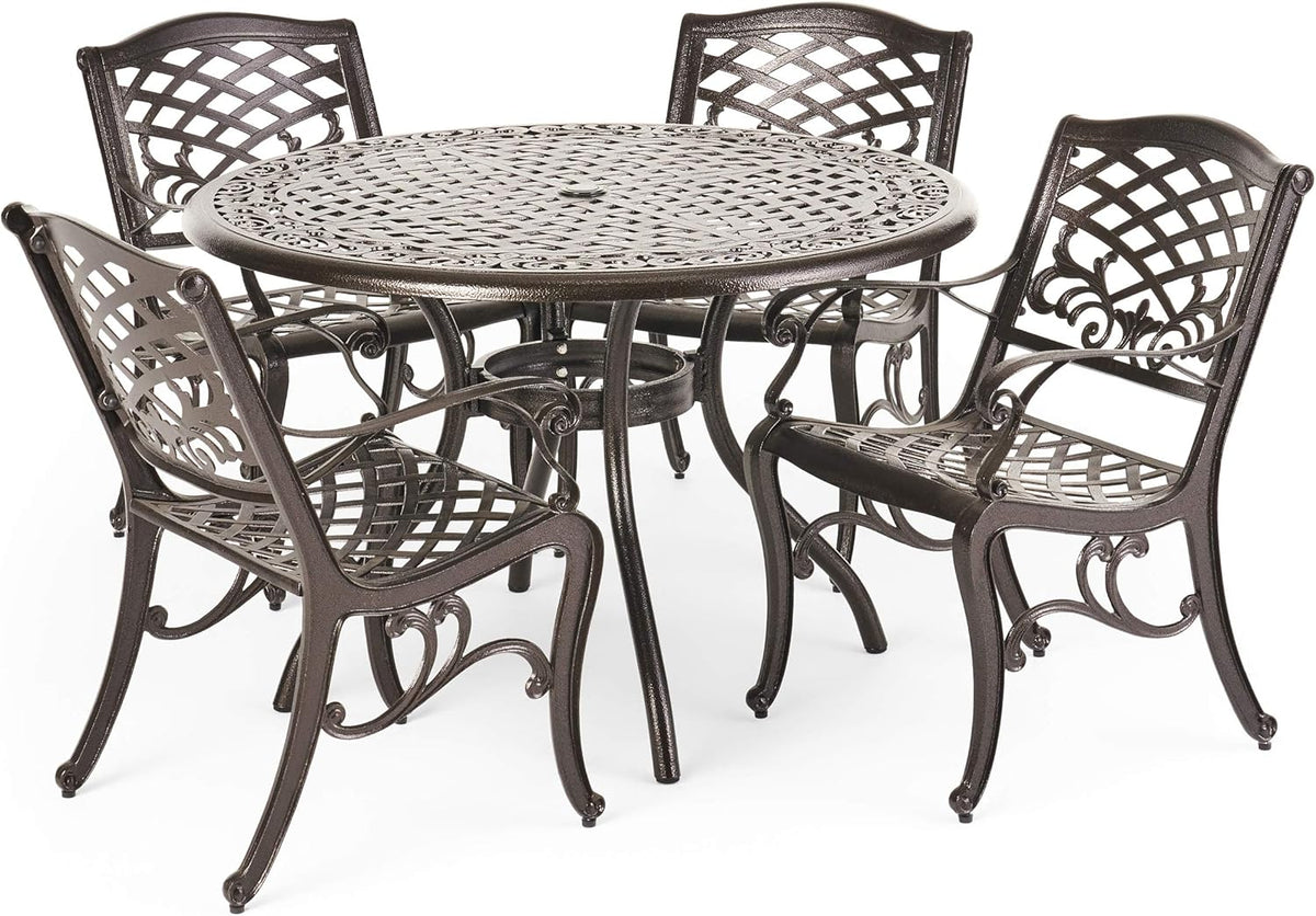 5-Pcs Cast Aluminum Outdoor Dining Set I651626