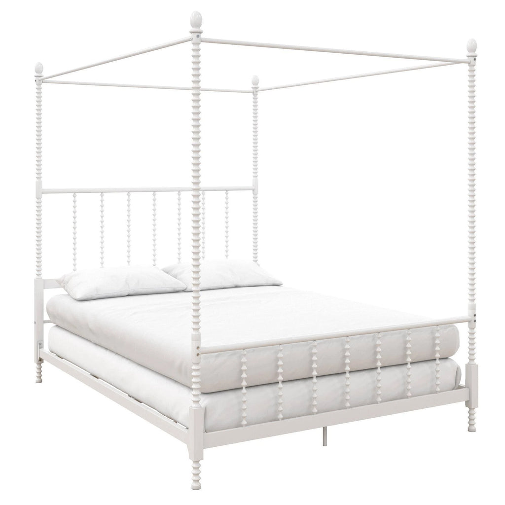 White Metal Canopy Bed X7627