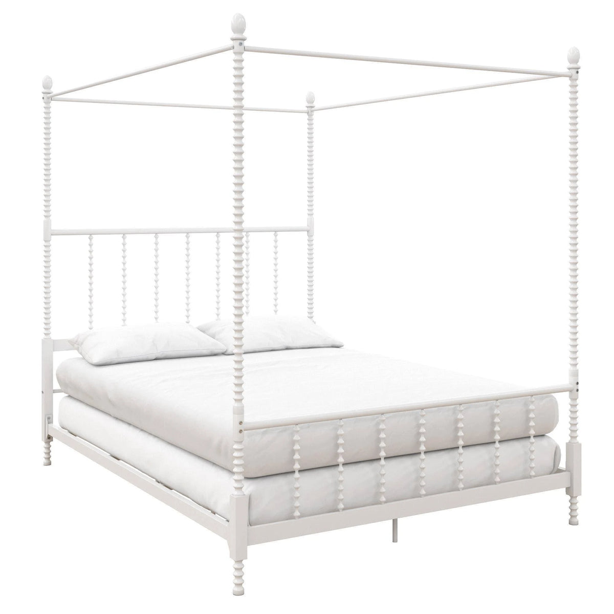 White Metal Canopy Bed X7627